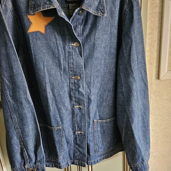 Faded Glory denim ladies jacket size M American flag - Picture 9 of 9